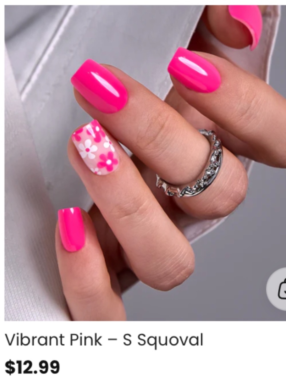 Curvlife Press On Nails - Vibrant Pink - NIB - Short Squoval